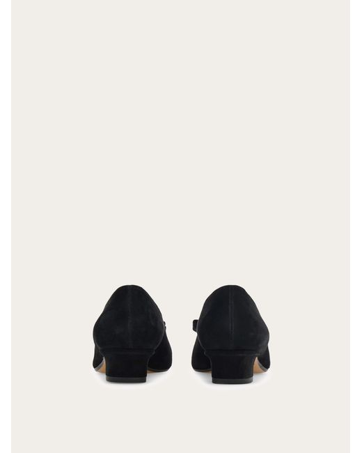 Ferragamo Black Vara Bow Block Heel Pump