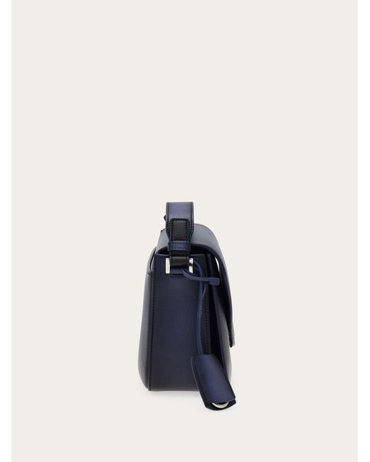 Ferragamo Blue Fiamma Messenger Bag (S) for men