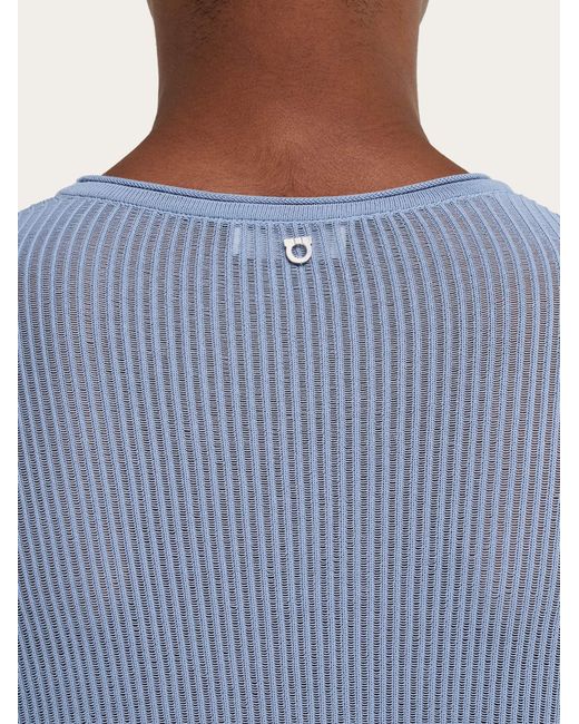 Ferragamo Blue Crew Neck Sweater for men