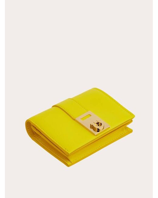 Ferragamo Yellow Hug Compact Wallet