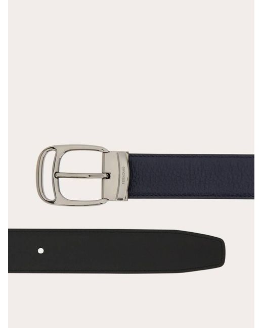 Ferragamo Blue Reversible And Adjustable Belt for men