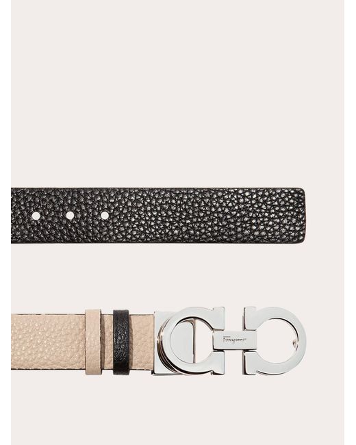 Ferragamo Natural Reversible And Adjustable Gancini Belt