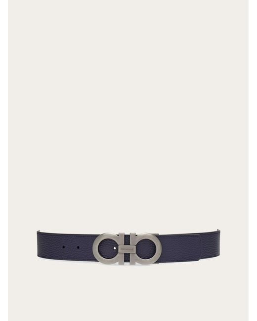 Ferragamo White Reversible And Adjustable Gancini Belt for men
