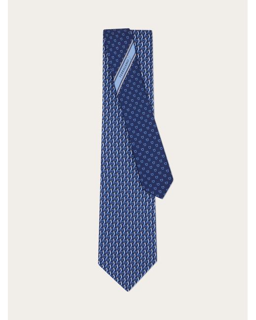 Ferragamo Blue Good Luck Print Silk Tie for men