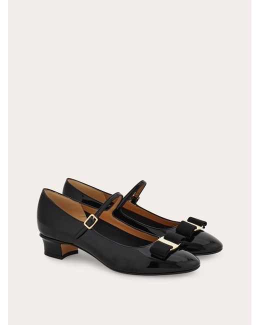 Ferragamo White Vara Bow Mary Jane