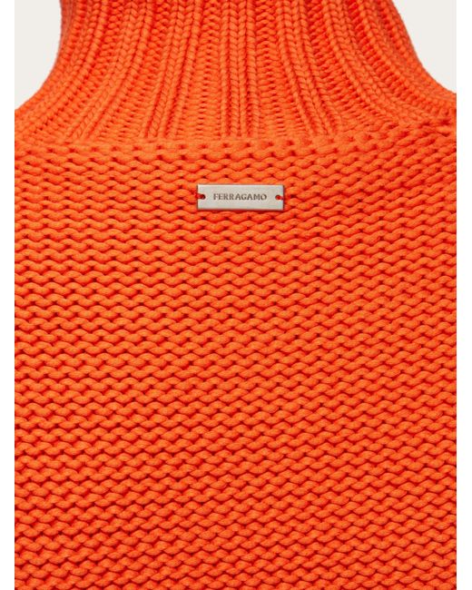 Ferragamo Orange High Neck Sweater