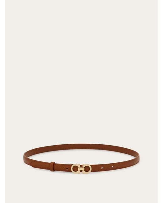 Ferragamo White Gancini Fixed Belt