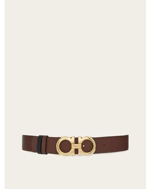 Ferragamo White Reversible And Adjustable Gancini Belt