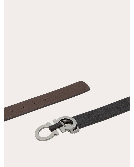Ferragamo White Reversible And Adjustable Gancini Belt for men