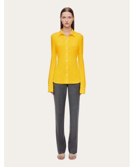 Ferragamo Yellow Stretch Jersey Shirt
