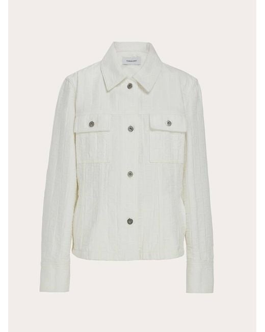 Mujer Chaqueta Trucker Blanco Ferragamo de color White