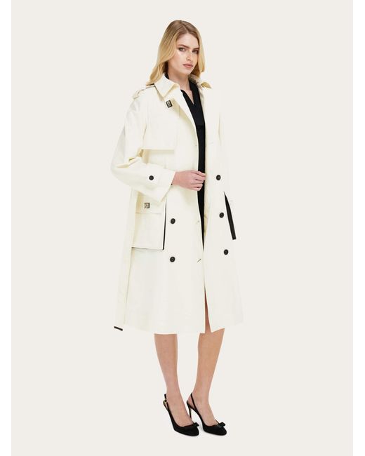Ferragamo Natural Coated Linen Trench