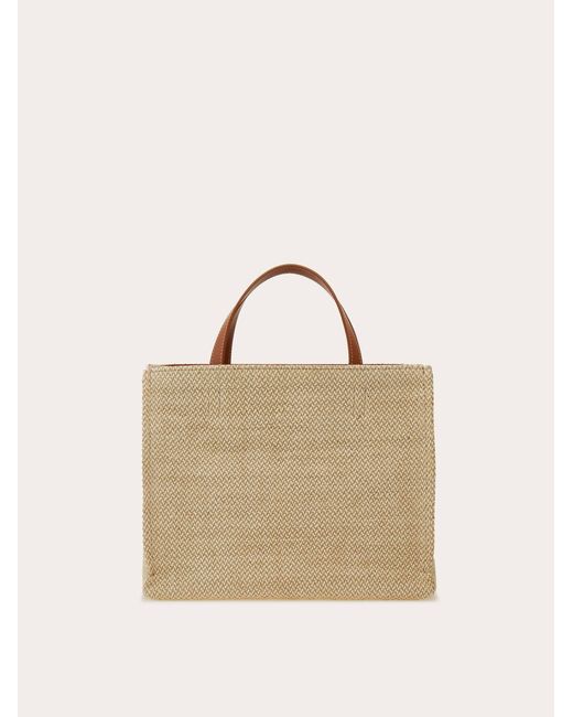Ferragamo Natural Tote Bag With Logo (M)