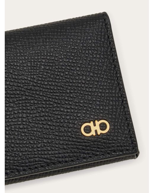 Ferragamo White Micro Gancini Credit Card Holder for men
