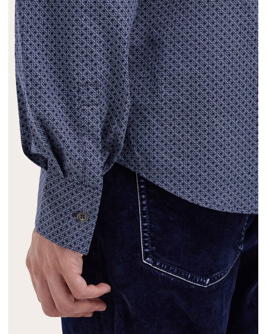 Ferragamo Blue Monogram Shirt for men
