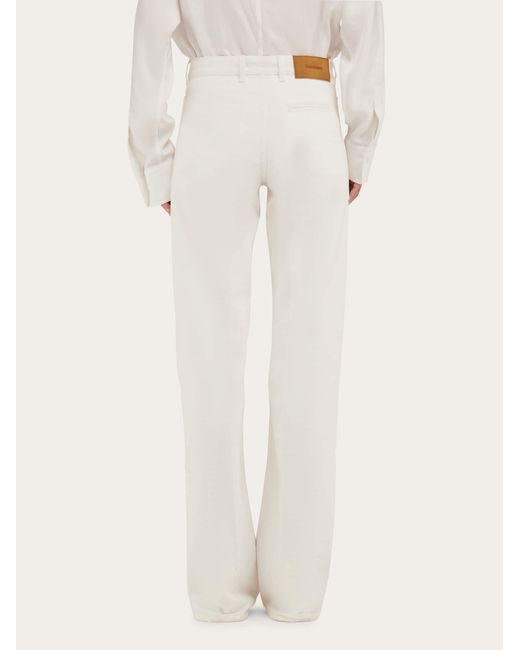 Ferragamo White Five Pocket Trouser