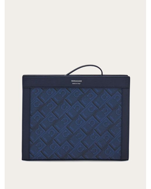 Ferragamo Blue Monogram Pouch for men