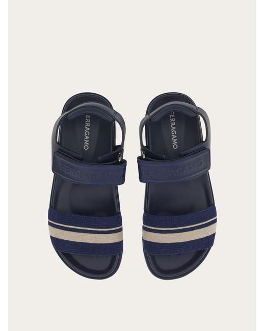 Ferragamo Blue Sandal With Velcro Fastening for men