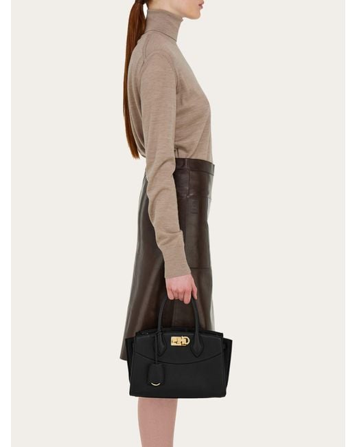 Ferragamo Black New Studio Soft Bag (M)