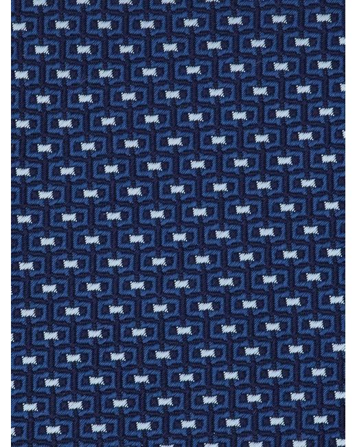 Ferragamo Blue Gancini Jacquard Tie for men