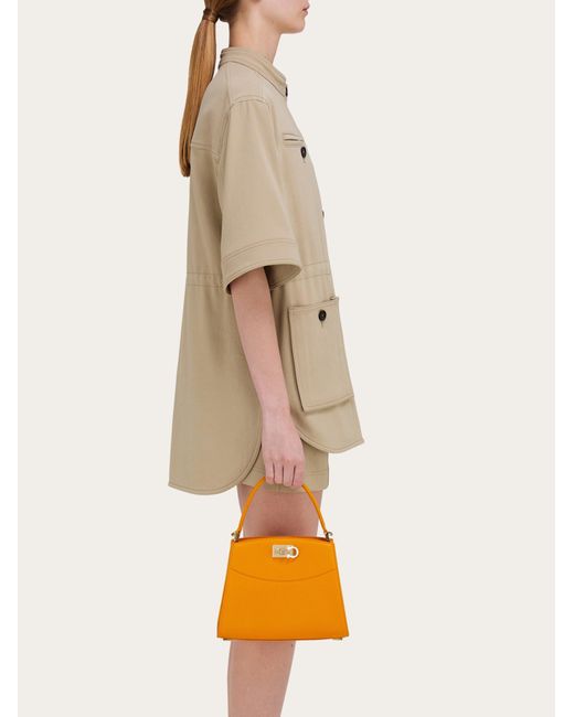 Ferragamo Orange New Studio Box Bag (Xs)
