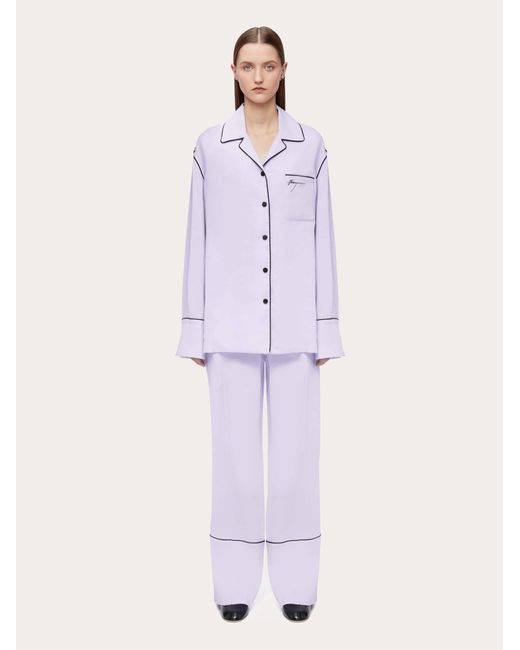 Mujer Camisa Tipo Pijama Morado Ferragamo de color Purple