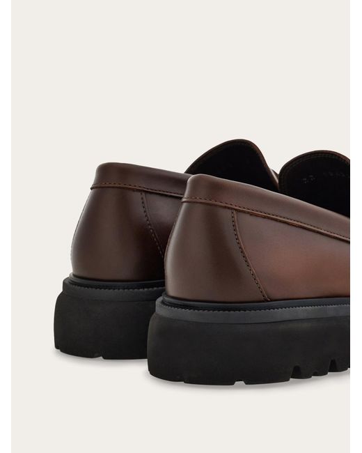 Ferragamo White Loafer With Gancini Detail for men
