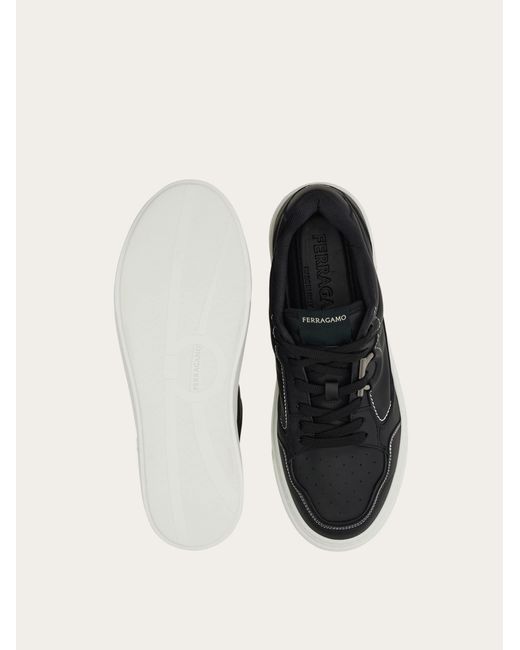 Ferragamo White Gancini Sneaker for men