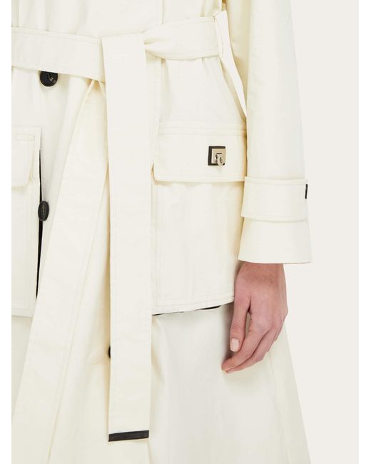 Ferragamo Natural Coated Linen Trench