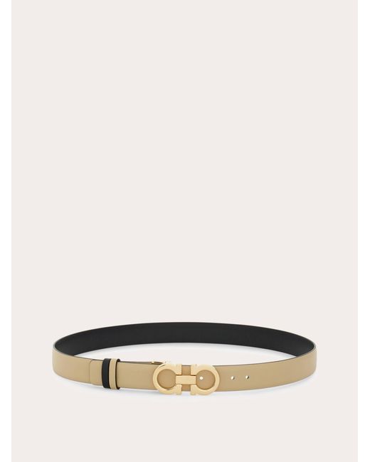 Ferragamo Natural Adjustable And Reversible Gancini Belt