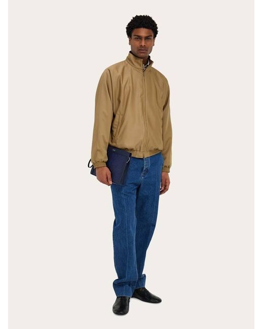 Ferragamo Blue Monogram Pouch for men