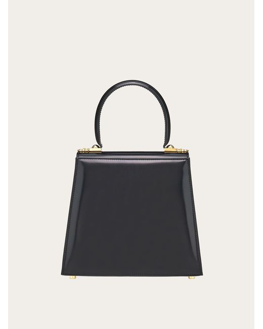 Ferragamo Black Iconic Top Handle (M)