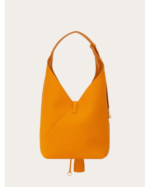 Ferragamo Orange Damen V-Shaped Hobo-Tasche (M)
