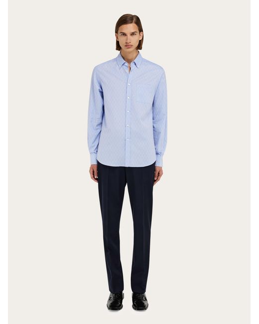 Ferragamo Blue Monogram Shirt for men