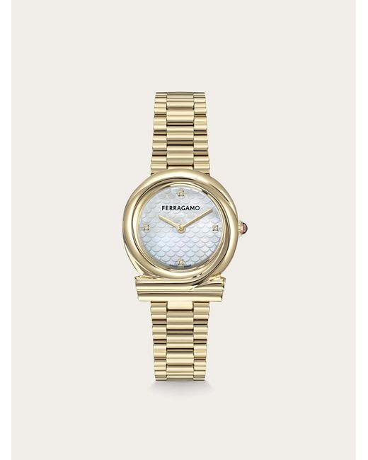Ferragamo Metallic Gancini Twisted 32Mm Watch