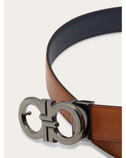 Ferragamo White Reversible And Adjustable Gancini Belt for men