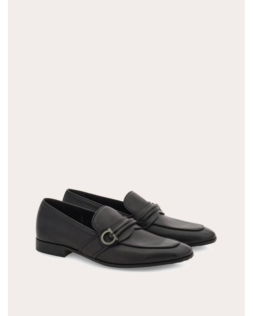 Ferragamo White Gancini Ornament Moccasin for men