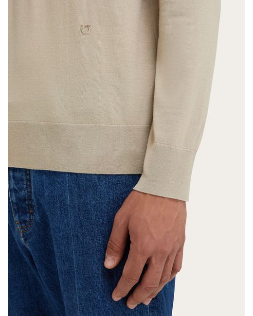 Ferragamo Natural V-Neck Sweater for men