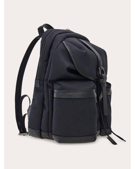 Ferragamo Blue Canvas Backpack for men