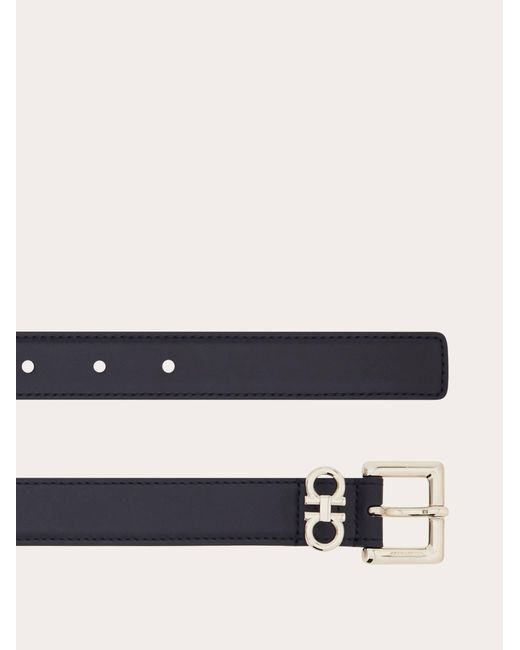 Ferragamo White Double Gancini Fixed Belt