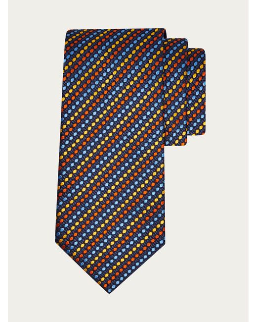Ferragamo Blue Dots Jacquard Tie for men