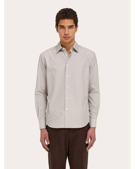 Ferragamo White Micro-Patterned Shirt for men