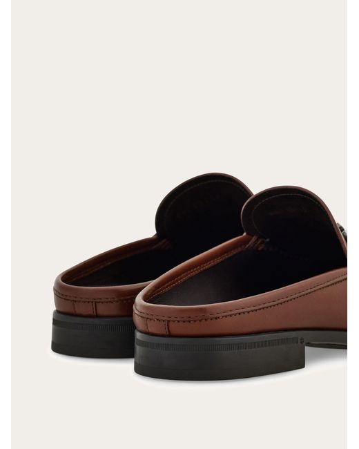 Ferragamo Brown Gancini Ornament Mule .5 for men