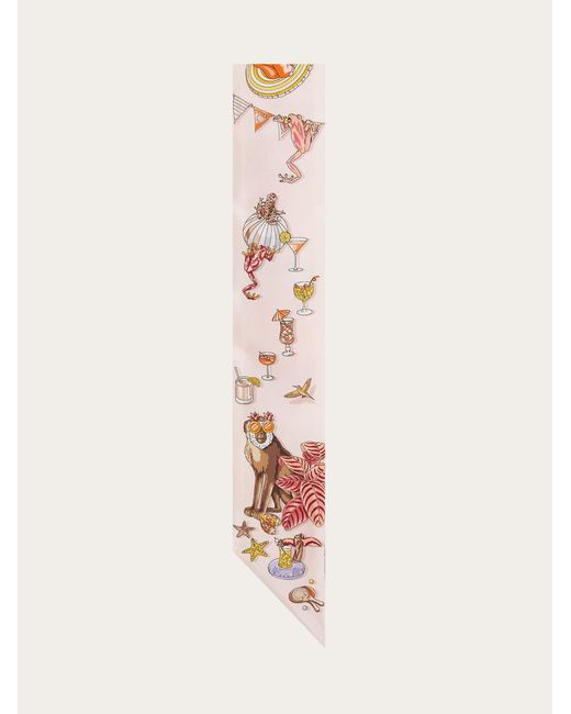 Ferragamo White Jungle Party Print Silk Mini Bandeau