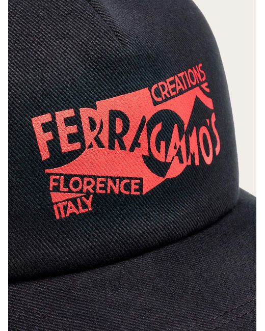 Ferragamo Red Men Baseball Cap With Logo for men