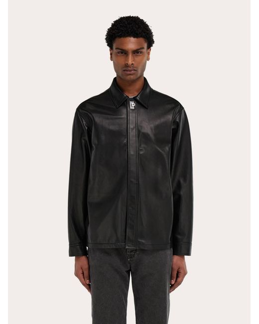 Ferragamo Black Nappa Over Shirt for men