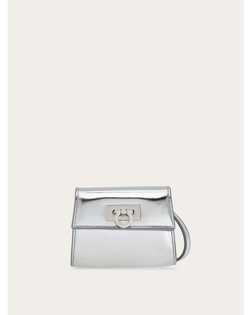 Credit card holder with shoulder strap Ferragamo en coloris White