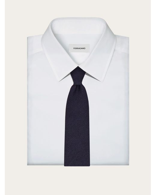 Ferragamo Blue Gancini Jacquard Tie for men