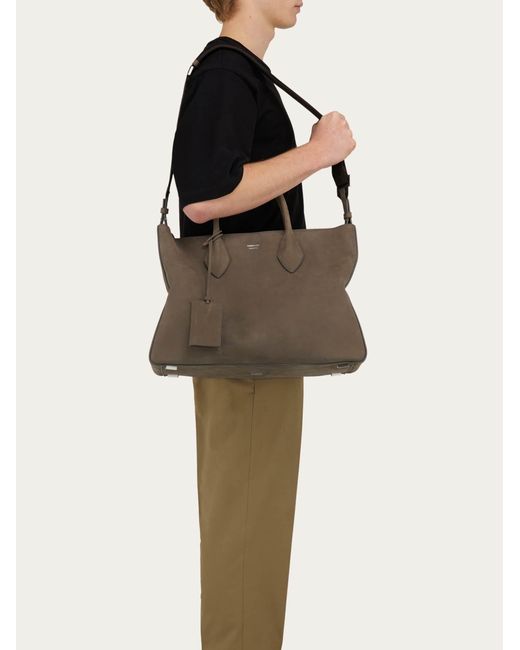 Hommes Sac Cabas Star-Shaped (L) Gris Ferragamo pour homme en coloris Brown