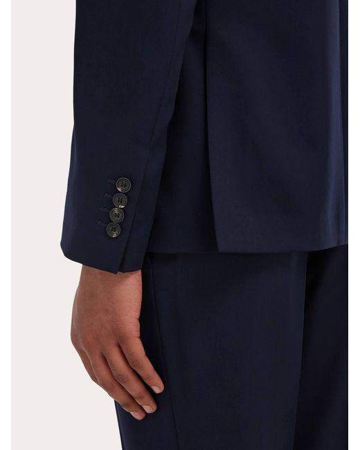 Ferragamo Blue Wool And Cashmere Faille Suit for men